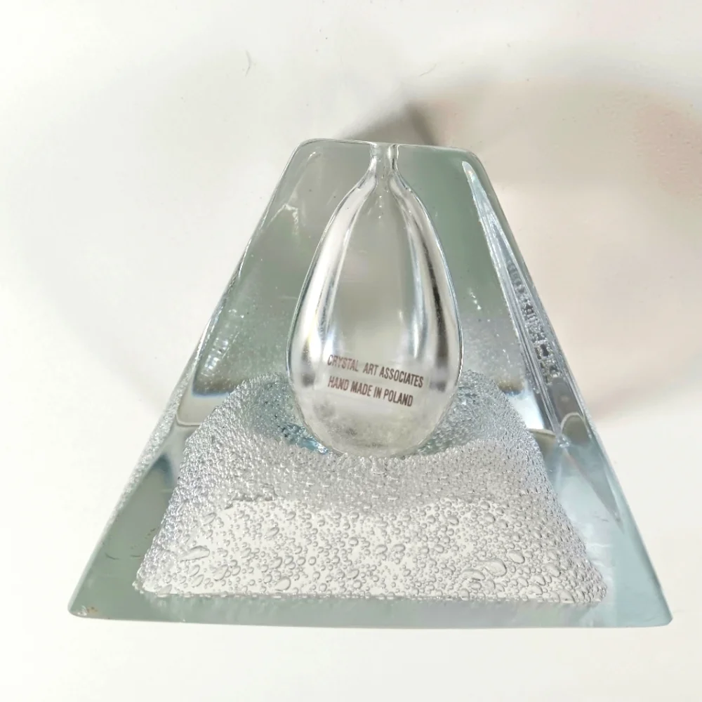 Hand blown Polish bubbled Crystal Oil Lamp. Crystal Art Associates.